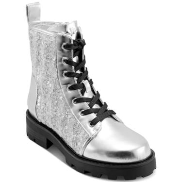 Imagem de KARL LAGERFELD Bota de combate feminina Marlee com lantejoulas, Prata, 37