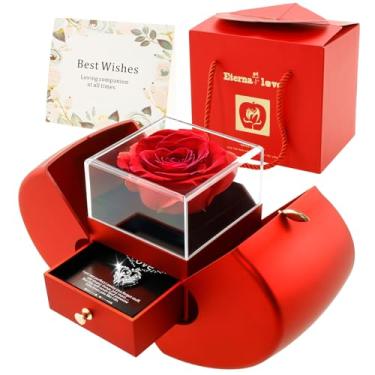 Imagem de DJAPWPX - Caixa de presente com colar de rosas com colar I Love You em 100 idiomas, rosa romântica com caixa de colar para namorada, mulheres, mãe, esposa, em aniversários de aniversário
