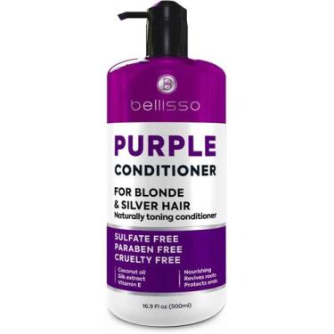 Imagem de Condicionador roxo BELLISSO para cabelos loiros - sem sulfatos e parab
