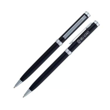 Imagem de Caneta Personalizada Crown Liverpool Chrome Delicada Qualidade Premium Gravada Original (Preto)