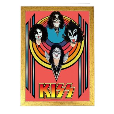 Imagem de quadro poster com moldura rock classico kiss DRD7697