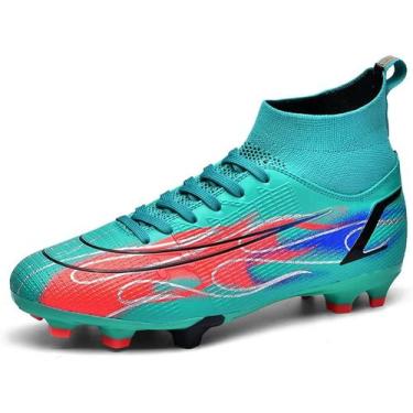 Imagem de Tênis de futebol masculinos de futebol com pontas longas, couro e borr