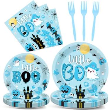 Imagem de Conjunto de talheres de festa ZOIIWA Halloween Little Boo 96 unidades 