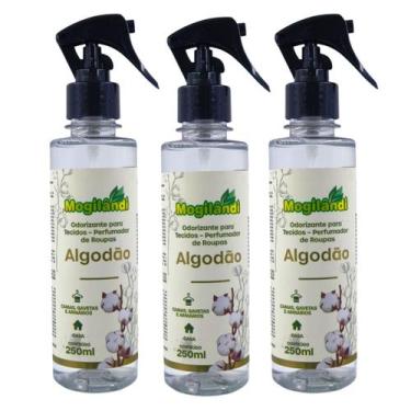 Imagem de Kit 3 Odorizante Cheirinho Para Tecidos Algodão Mogilândi  250ml