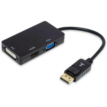 Imagem de cabo adaptador conversor Displayport para HDMI VGA DVI Preto