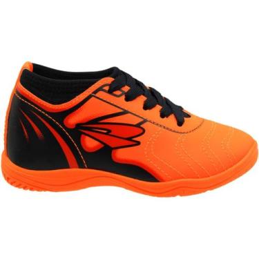 Imagem de Chuteira Futsal Indoor Infantil Dray Botinha Macia Menino, 26, Laranja