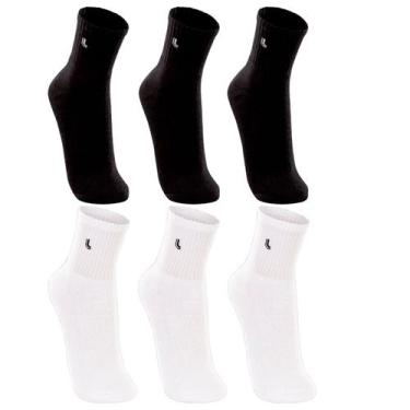 Imagem de Kit  6 Pares Meias Adulto Cano Médio Esportiva Lupo, Preto, Branco, Un