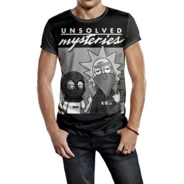 Imagem de Camiseta Masculina Rick And Morty Unsolved Mysteries Ref:707 - smoke, 