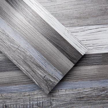 Imagem de Azulejos de piso Art3d Vinyl Plank 54 pés ² Adesivo impermeável cinza