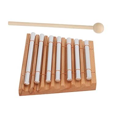 Imagem de RiToEasysports Carrilhão de Energia Sustentável e Delicioso, Instrumentos de Percussão de 7 Tons para Gerenciamento de Sala de Aula, para Treinamento Musical, Cor de Madeira + Prata