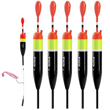 Imagem de THKFISH Boias de pesca e boias deslizantes - boias de balsa, boia de pesca tipo de peixe, 1/170.1 g (3,47 x 0,47 x 16,185 cm) - 5 peças