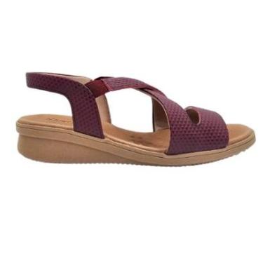 Imagem de Sandália Usaflex Anabela Super Leve Palmilha Massageadora Cor:Marfim;Tamanho:38-Feminino