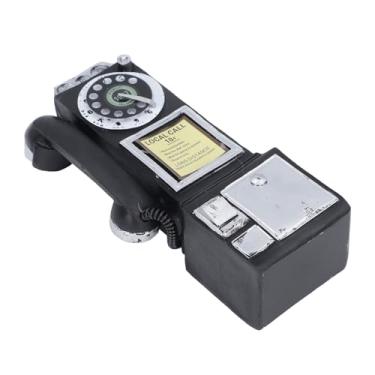 Imagem de Aqur2020 Vintage Parede Montada Telefone Ornamento, Resina Retro Telefone Decoração 29x9,5 Cm Nostálgico Parede Decoração para café Home Office (BLACK)