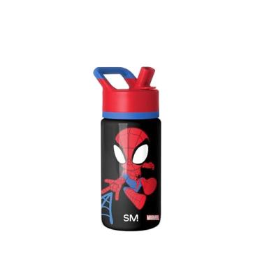 Imagem de Simple Modern Garrafa de água Kids Summit com tampa de canudo | Copo isolado de aço inoxidável Marvel Spider Man 400 ml para crianças, meninos, escola | Criança Aranha