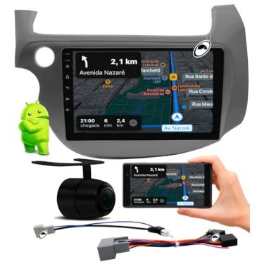 Imagem de Multimidia 2 Din 9" Android Fit 2009 até 2014 Android Auto Car Play Sem Fio + Câmera Ré