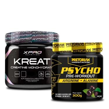 Imagem de Kit Pré Treino Psycho 300g + Creatina Kreat 150g - XPRO Nutrition-Unissex