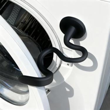 Imagem de Suporte e suporte de porta de arruela de carga frontal, batente de porta magnético com mangueira flexível e ímã forte, mantém a porta da arruela aberta para ventilação e evita odores, suporte de porta