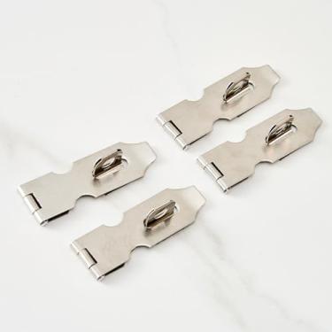 Imagem de Fechaduras de porta de 10 cm, trava de ferrolho de aço inoxidável, cadeado de segurança para portas externas, galpão, armário, armário, gaiola para animais de estimação