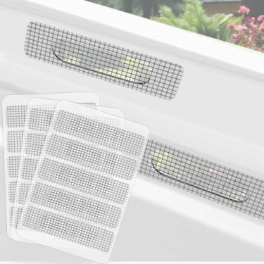 Imagem de Patch de reparo de janela de tela com 20 peças, remendo de ralo de piso para janela de furo de água, rede de tela autoadesiva, fibra de vidro à prova de insetos