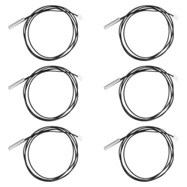Imagem de 6 sondas de sensor de temperatura, sensor de temperatura de 10 K com termistor de 10 K 3950 NTC, cabo de extensão, dispositivo de sensor de temperatura para refrigerador, ar condicionado, termostato