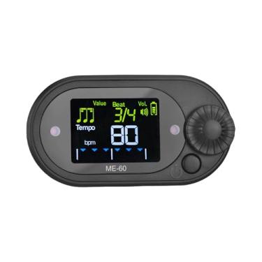 Imagem de RiToEasysports Meideal Metrônomo Beat 10 Beats Display Colorido, Instrumento de Ritmo para Piano, Guitarra, Cítara, Ferramenta de Metrônomo Musical de Alta Precisão para Músicos e Corredores (Preto)