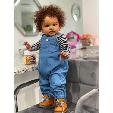 Imagem de Boneca Reborn RXDOLL Black Toddler Boy 65 cm com roupa