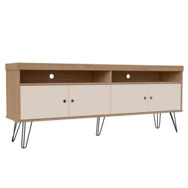 Imagem de Rack Para Sala De Tv 75 Pol 160 Cm 4217 Carvalho Off White Arly Carval