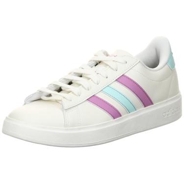Imagem de Tênis Adidas Grand Court 2.0 Branco Roxo e Azul Claro - Feminino - 36 - Branco