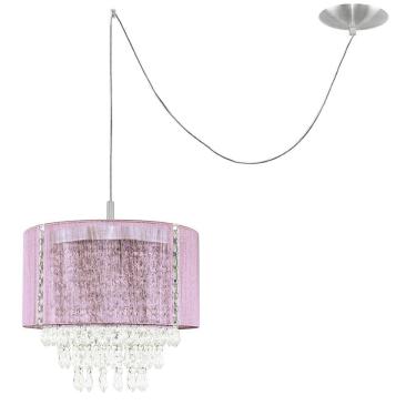 Imagem de Pendente Manucrillic Clearfio Rosa Com Cristal + Deslocador
