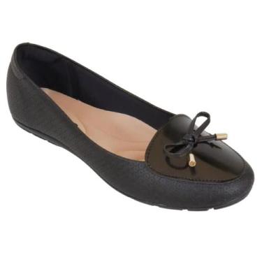 Imagem de Sapatilha Moleca Casual Ultra Conforto Laço Feminina Preta, 38, Preto