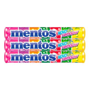 Imagem de Kit 3 Balas Mentos Novo Rainbow 37,5g