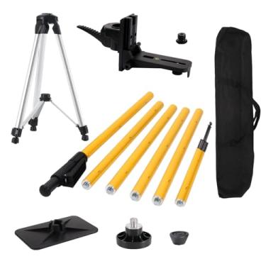 Imagem de Poste telescópico de nível a laser com tripé, 4,2 m com suporte a laser de 1/4 polegada por 50 cm para nível de laser rotativo e linear, porca adaptadora de 5/20.3 cm-11 incluída