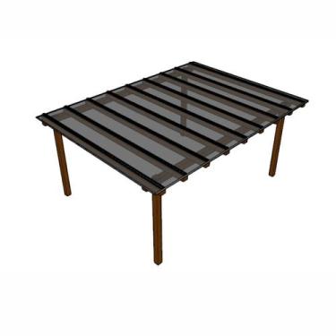 Imagem de Kit Policarbonato Fume 3mm 4,00m x 3,00m - Perfis Naturais - RM Polica