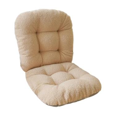 Imagem de IEUDNS Almofada para cadeira de mesa, com apoio alto para as costas, almofada para cadeira de escritório, para encosto de assento para sedentários, Bege