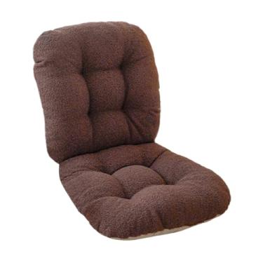 Imagem de IEUDNS Almofada para cadeira de mesa, com apoio alto para as costas, almofada para cadeira de escritório, para encosto de assento para sedentários, Marrom