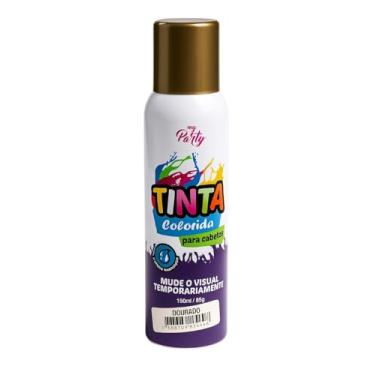 Imagem de Tinta Colorida Infantil para Cabelos Spray Neon Dourado 150ml 85g – Lavável, Temporária e Segura para Crianças, Ideal para Festas e Fantasias, Efeito Neon