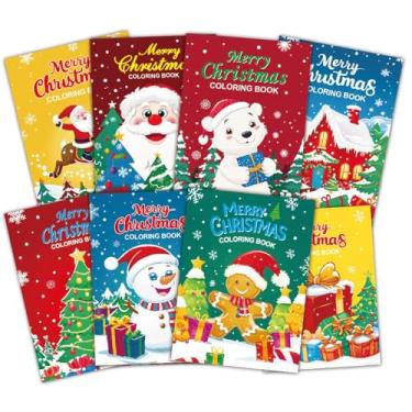Imagem de Kit de confecção de cartões de colorir de Natal com 8 peças - DIY cartões comemorativos e envelopes suprimentos para Natal, atividades divertidas e sacolas de presente para festas de fim de ano