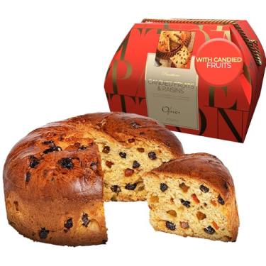 Imagem de OFNER - Panetone genovês premium de frutas cristalizadas - Receita tradicional italiana, bolo de Natal macio e úmido, presentes de Natal para mamãe e papai - Bolos de férias, pães italianos doces
