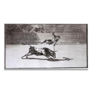 Imagem de LKXGRRSFG Impressão em tela romântica espanhola Speed And CourageFrancisco De Goya - Obra-prima do influente pintor romântico 80 x 120 cm sem moldura