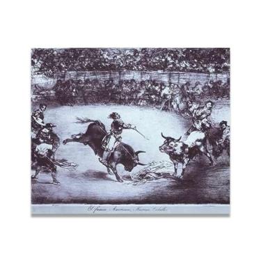 Imagem de LKXGRRSFG Intense PursuitFrancisco De Goya Impressão em tela romântica espanhola - Obra-prima do influente pintor romântico 80 x 96 cm sem moldura