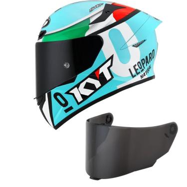 Imagem de Capacete KYT TT Course Dalla Porta Leopardo Mais Viseira Fumê Cor:;Tamanho:62;Gênero:Masculino-Masculino