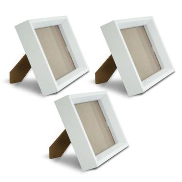 Imagem de Kit com 3 Porta-retrato para Fotos 21x30 com Moldura de Madeira para Casa Escritório Hall