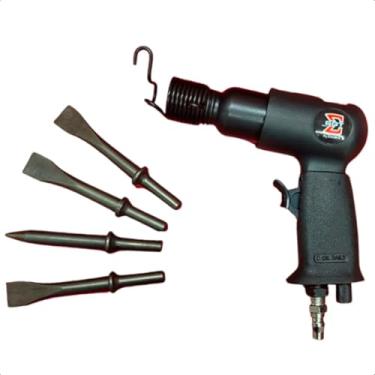 Imagem de Martelete Pneumático Profissional – Curso 150mm com Cinzéis Redondos, Regulagem de Ar e Corpo em Alumínio