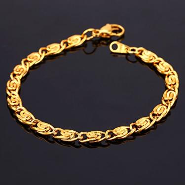 Imagem de Pulseiras para homens e mulheres de aço inoxidável resistente fígaro/marinho/borboleta/cabo/trigo/rolo/elos cubanos chian, acessório de punho delicado, One Size, Cobre, Sem Pedra Preciosa