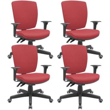 Imagem de Kit 04 Cadeiras De Escritório Diretor Office Giratória Preto Alta Flex