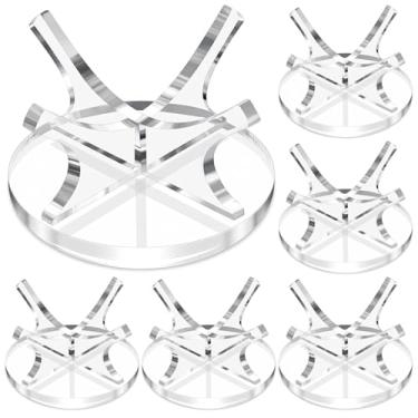 Imagem de 6 suportes de acrílico para beisebol, softbol, tênis, golfe, transparente, elegante e estável