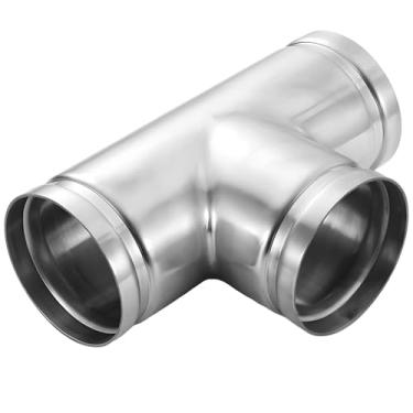 Imagem de LUMINFLY Divisor de duto Y de aço inoxidável de 10 cm para sistemas HVAC, secador e ventilação de exaustão com conector ranhurado (Dn100, Φ108/102)