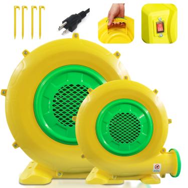 Imagem de QILEBA Soprador de ar potente de 480 W + 950 W, bomba de ventilador elétrico portátil perfeita para cabine de pintura em spray inflável, casa de salto, castelo inflável, saltador, escorrega de água