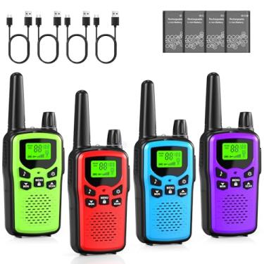 Imagem de Kartal Walkie Talkies Para Adultos De Longo Alcance, Walkie Talkies Recarregáveis Com 22 Canais Frs, Rádios Bidirecionais Com Lanterna Led Para Caminhadas, Cruzeiros E Acampamentos, Pacote Com 4