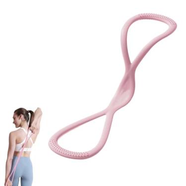 Imagem de Bandas de resistência, Figura 8 faixas de exercícios para mulheres e homens, pulseira de borracha de resistência em 8 formas com alças para glúteos, costas, corda de puxar de corpo inteiro, facilidade